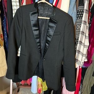 Zara Black Blazer with Satin Lapel